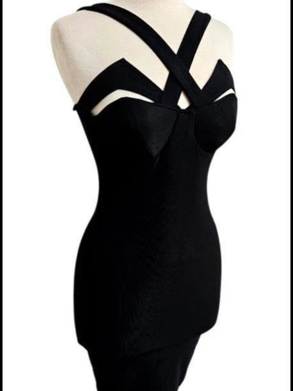 Vintage 90s Mugler Inspired Indecent Proposal Mini Dress by Contempo Casuals
